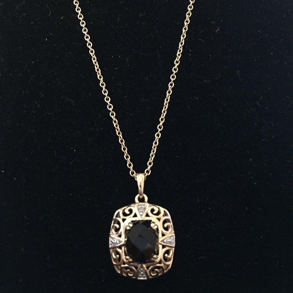 Unique faceted Cognac Quartz with Two Diamond accents with filigree detail 18K/S - Picture 3 of 6